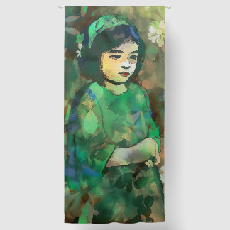 Girl in Green Dress Blackout Curtains