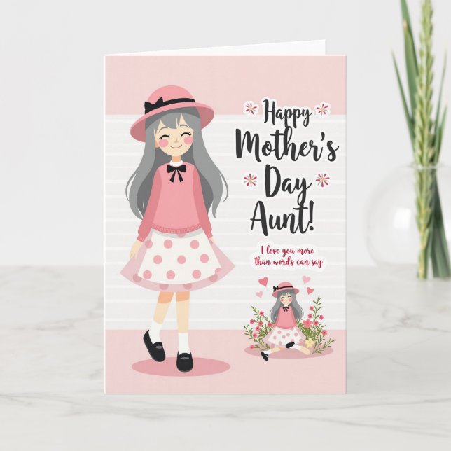 Girl In Hat Mothers Love Card (Front)
