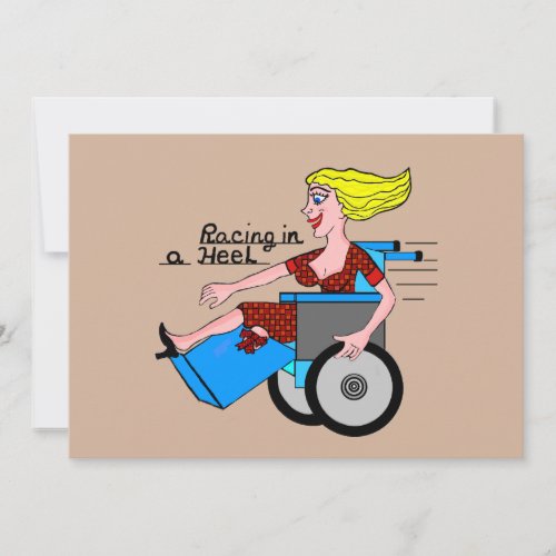 Girl in High Heel Wheelchair Amputee Invitation