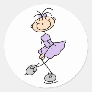 Girl In Lilac Ice Skater Sticker