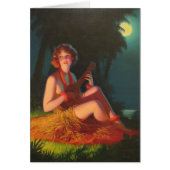 Girl in Moonlight with Banjo Ukulele (Front)