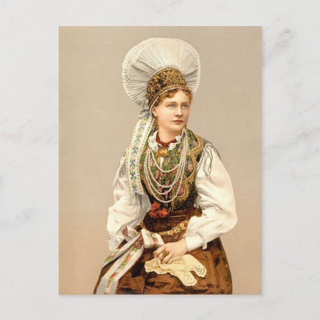 Girl in native costume of Carniola, Austro-Hungary Postcard (Front)