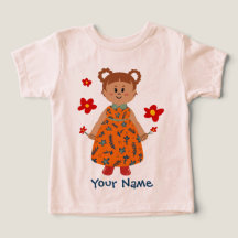 Girl In Orange Dress (Bunbraid) Custom Name Toddle