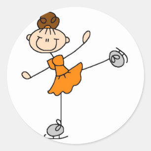Girl In Orange Ice Skater Sticker