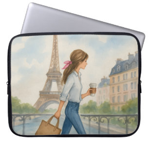 Girl in Paris Laptop Sleeve