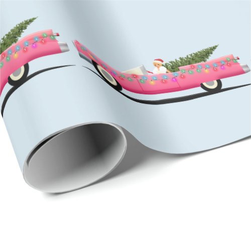 GIRL IN PINK CLASSIC CADDY CHRISTMAS  WRAPPING PAP WRAPPING PAPER