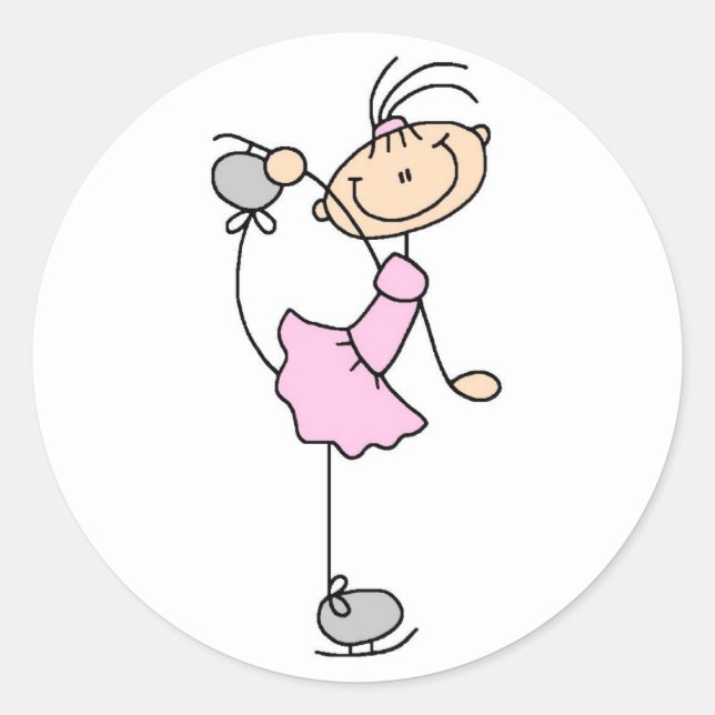 Girl In Pink Ice Skater Sticker (Front)