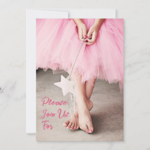 Girl in Pink Tutu Dance Party Invitation