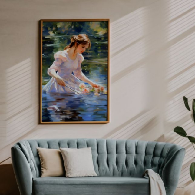 Girl in Pond Impressionism Photo Print (Creator Uploaded)