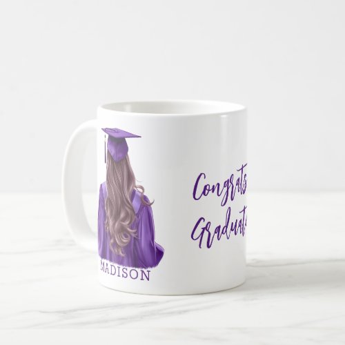 Girl In Purple Graduation  Coffee Mug