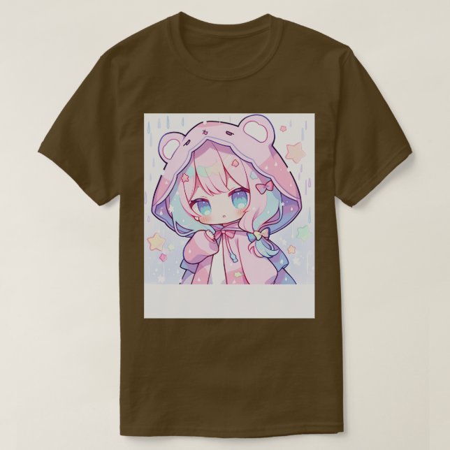 girl in rain coat T-Shirt (Design Front)