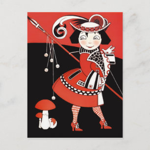 Girl in Red Postcard