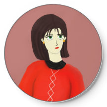 Girl in Red Sweater Wireless Charger