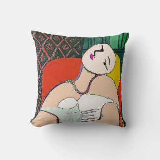 Girl in Repose, Abstract Throw Pillow