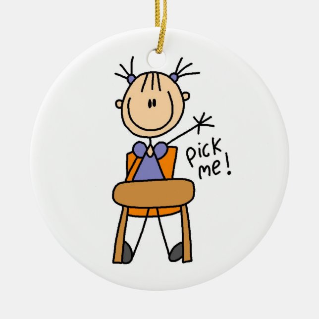 Girl in School Ceramic Ornament (Front)