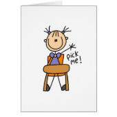 Girl In School Stick Figure Card (Front)