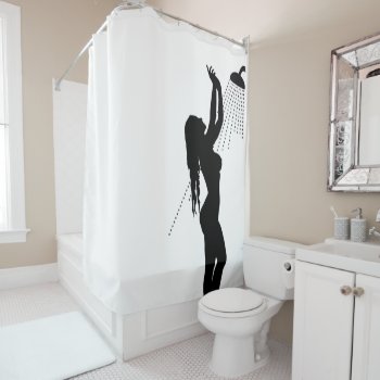 Girl In Shower Silhouette Shower Curtain by funny_tshirt at Zazzle