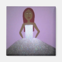 Girl in Silver Dress Magnet