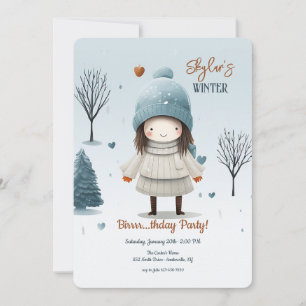 Girl in Snow Invitation