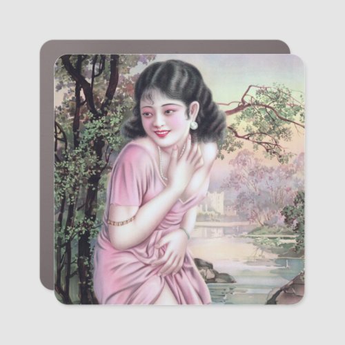 Girl in Stream Vintage Chinese Shanghai Pinup  Car Magnet