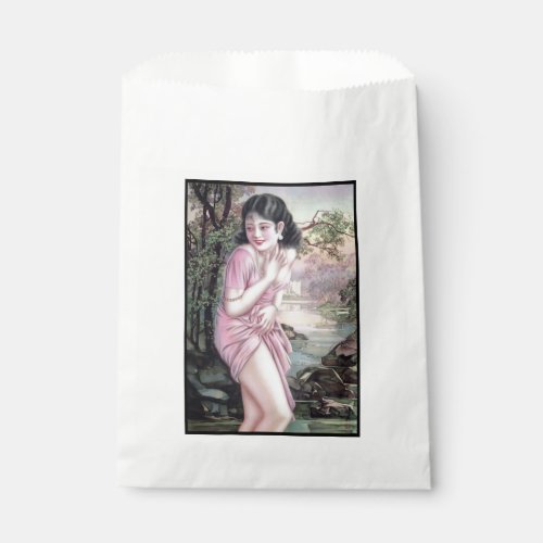 Girl in Stream Vintage Chinese Shanghai Pinup  Favor Bag