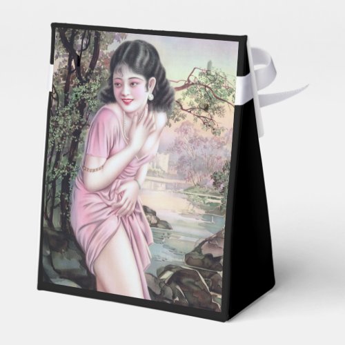 Girl in Stream Vintage Chinese Shanghai Pinup  Favor Boxes