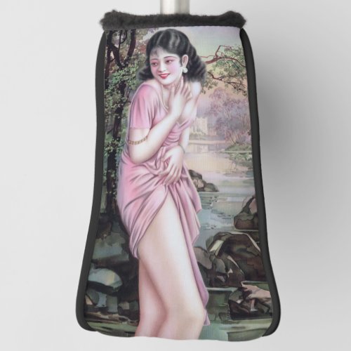 Girl in Stream Vintage Chinese Shanghai Pinup  Golf Head Cover