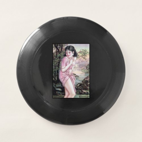 Girl in Stream Vintage Chinese Shanghai Pinup  Wham_O Frisbee