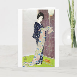 Girl in Summer Costume, Goyō Hashiguchi Card