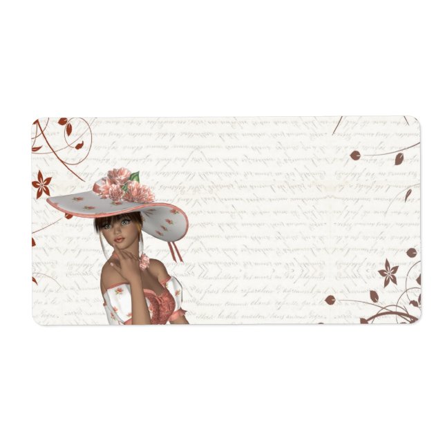 Girl in summer hat label (Front)