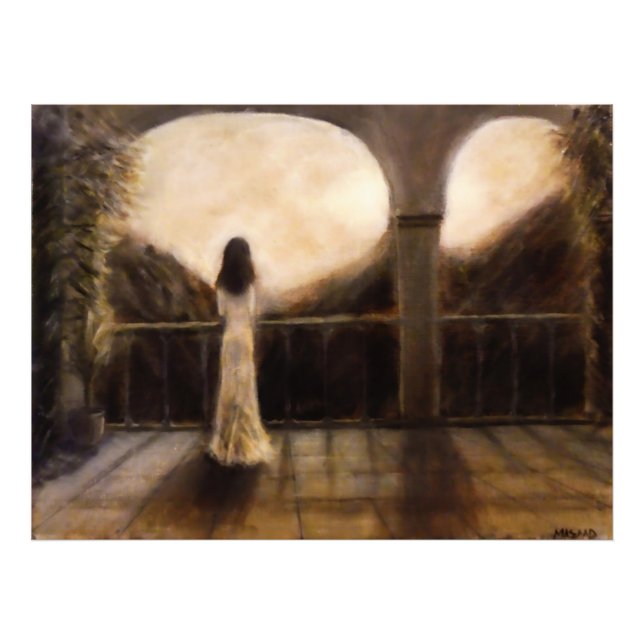 Girl in the Balcony Painting Photo Print (Front)
