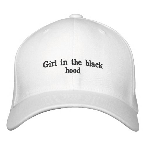 Girl in the black hood  embroidered baseball cap