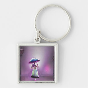 Girl in the Fog Keychain