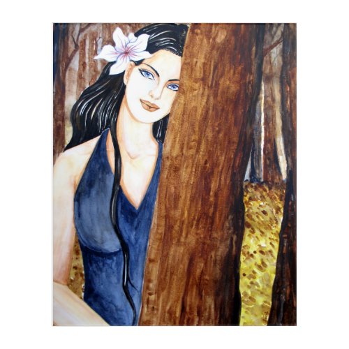 Girl in the Forest by Farida Greenfield Acrylic Print