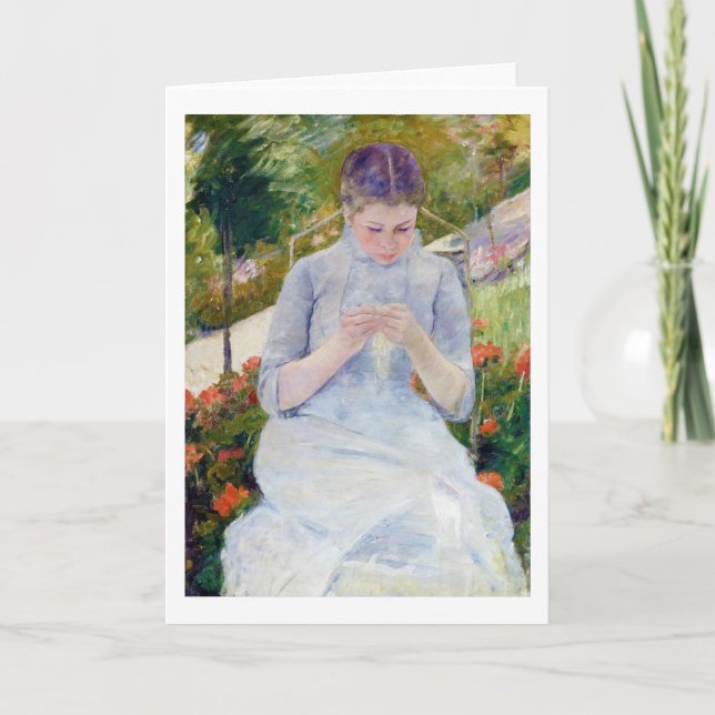 Girl in the Garden, Mary Cassatt Card (Front)