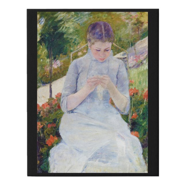 Girl in the Garden, Mary Cassatt Faux Canvas Print (Front)