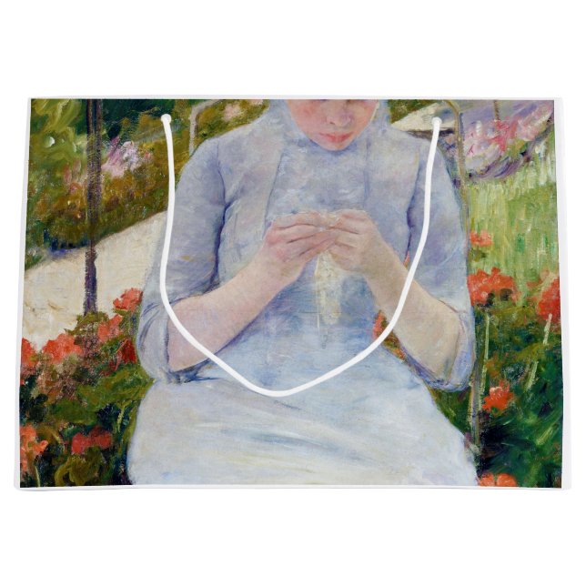 Girl in the Garden, Mary Cassatt Large Gift Bag (Front)