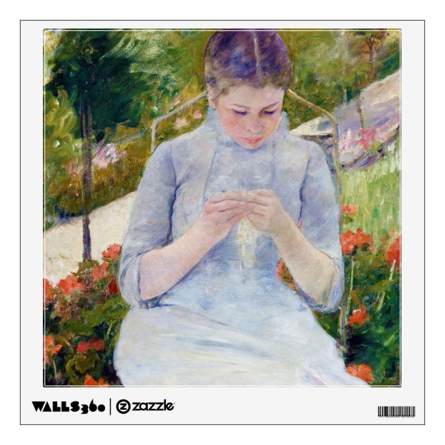 Girl in the Garden, Mary Cassatt Wall Decal (Front)