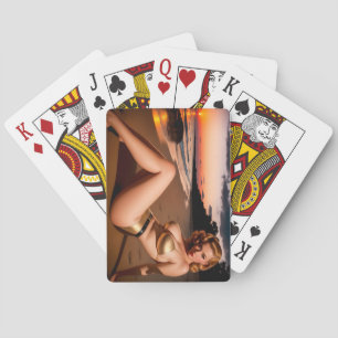 Girl in the Golden Bikini Poker Cards