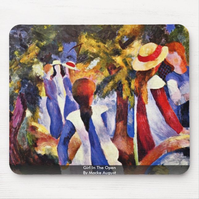 Girl In The Open By Macke August Mouse Pad (Front)