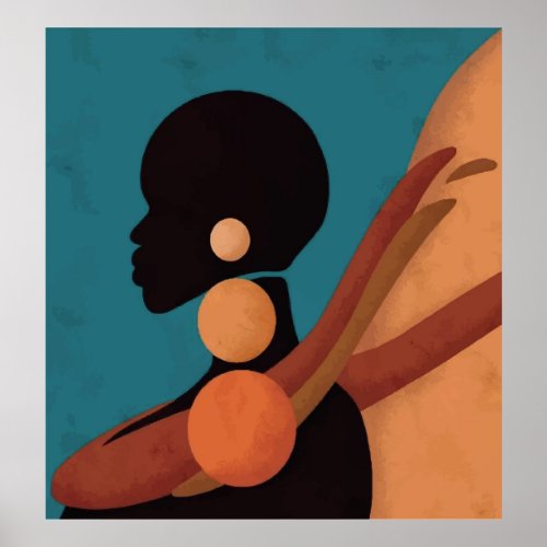 girl in the tropic Beautiful African woman Black Poster