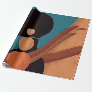 girl in the tropic. Beautiful African woman. Black Wrapping Paper