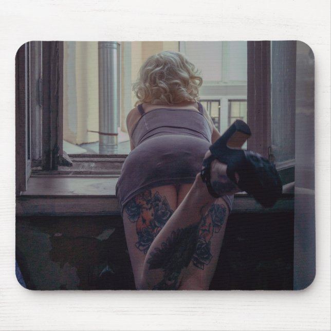 Girl in the window  mouse pad (Front)