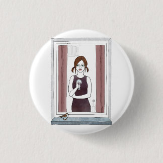 girl in the window pinback button