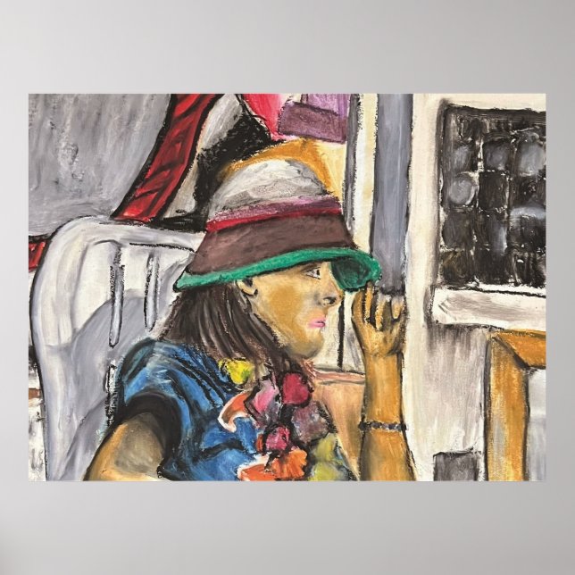 Girl in Vivid Hat Poster (Front)