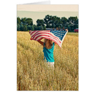 Girl In Wheat Field Thank You  Cards