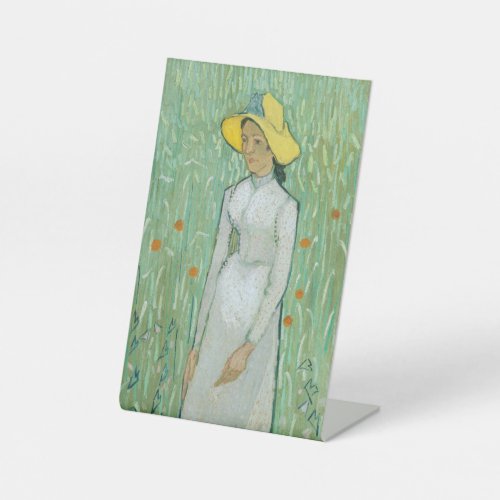 Girl in White by Vincent van Gogh Pedestal Sign