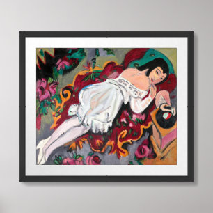 Girl In White Chemise Framed Art