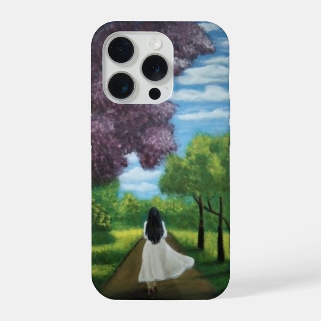 Girl in White Dress iPhone Case (Back)