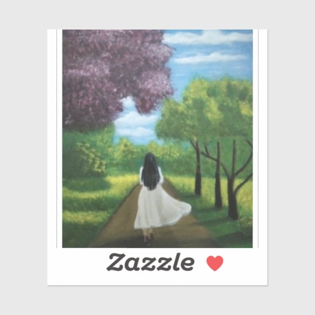 Girl in White Dress Sticker (Sheet)